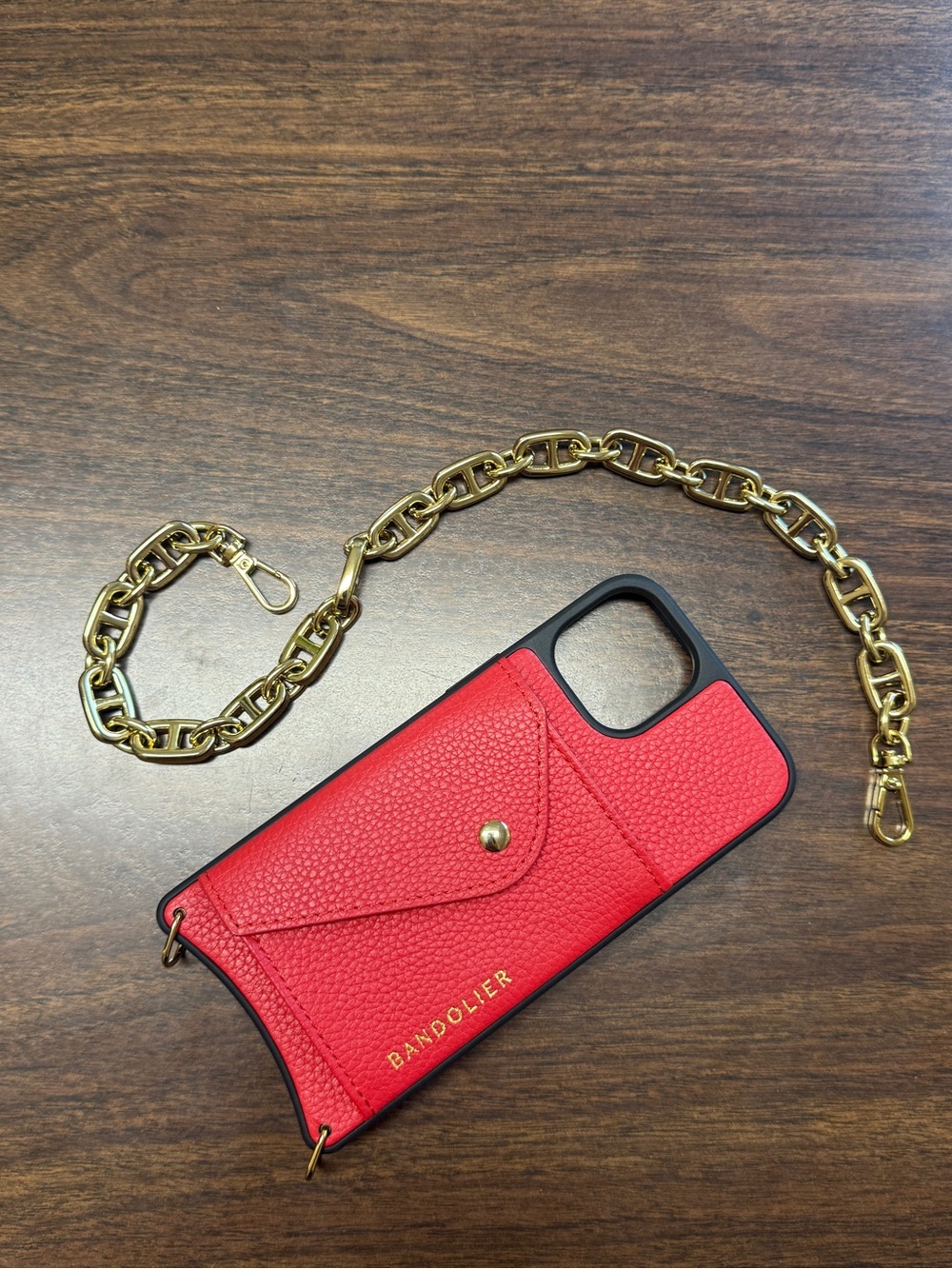 Bandolier Hailey Case for iPhone 14 in Red/Gold with Isla Wristlet - Picture 14 of 15
